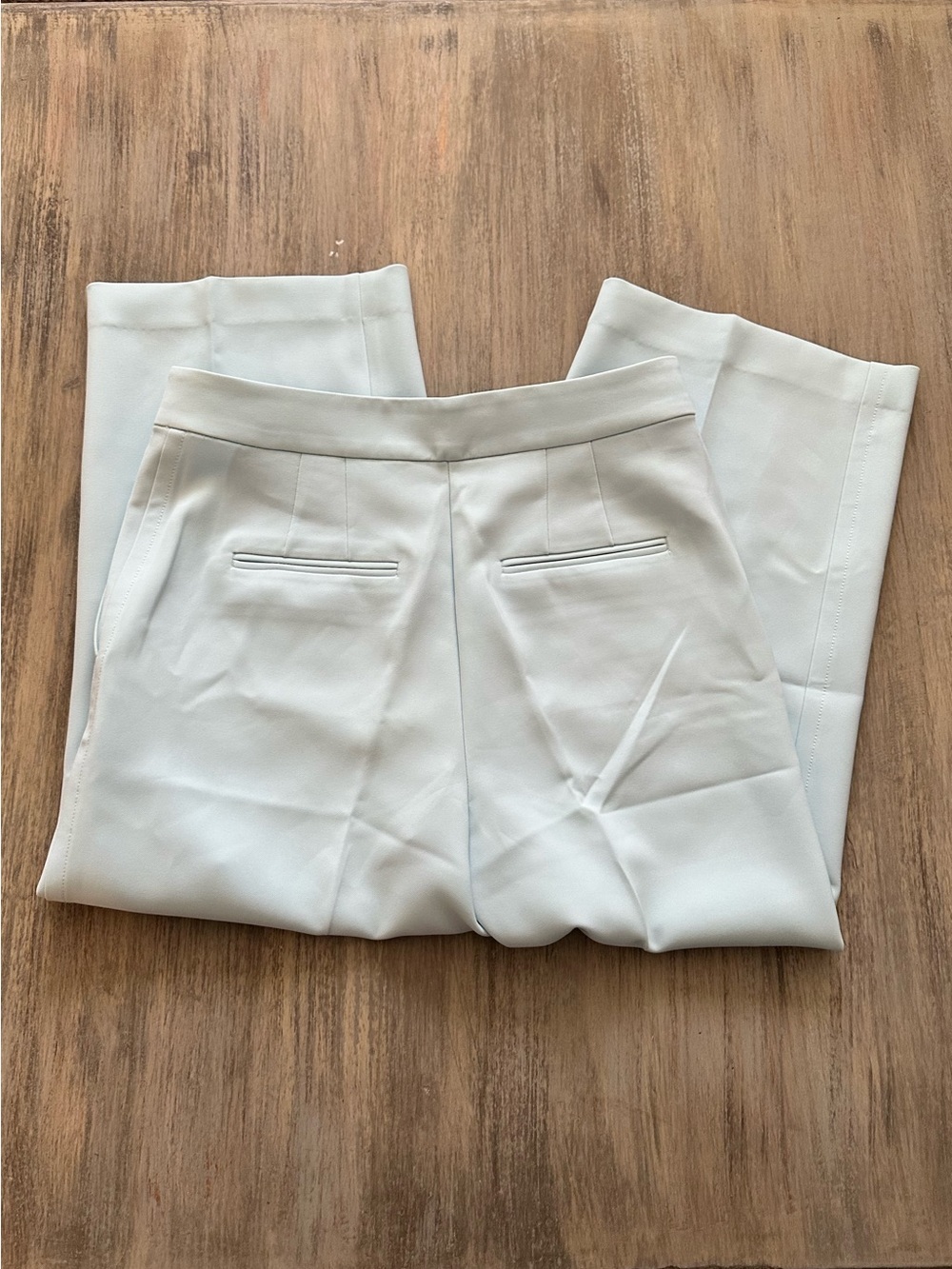 Ann Taylor Pale Blue Women's Pants with Marbled Button - Picture 6 of 6